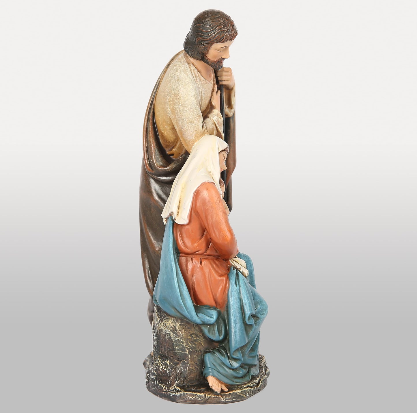 BC BUILDCLASSIC Holy Family Statue, 6" Renaissance Resin Figurine for Christmas Home Decor, Nativity Scene Collectible