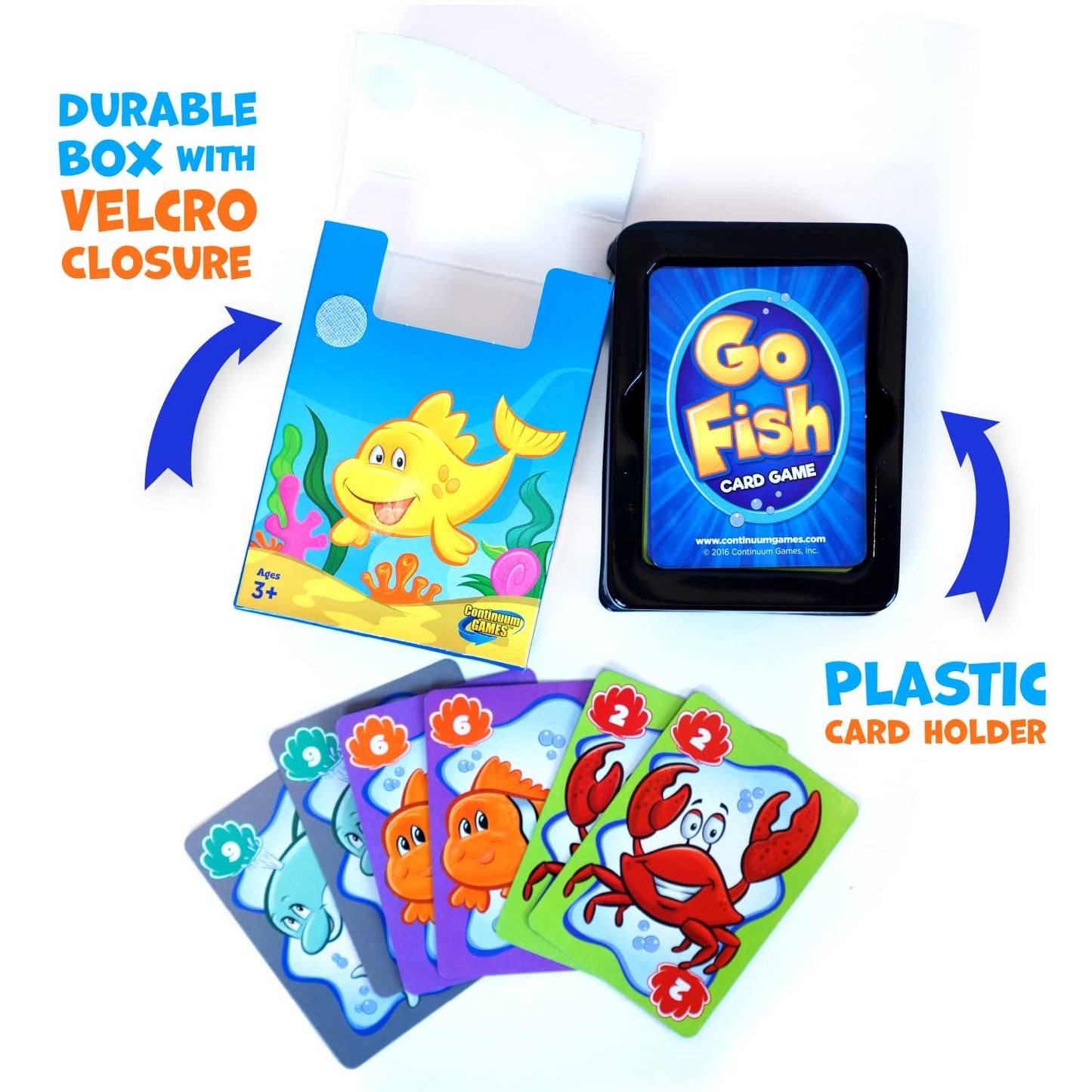 Continuum Games Go Fish Classic Card Game for Children Age 3+, Blue, Cardstock, Model CG1606