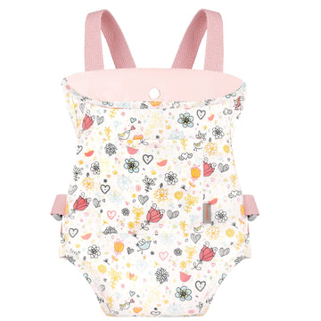 Gagaku Doll Carrier Soft Cotton Front And Back Carrying With Adjustable Straps For Baby - Rose Garden