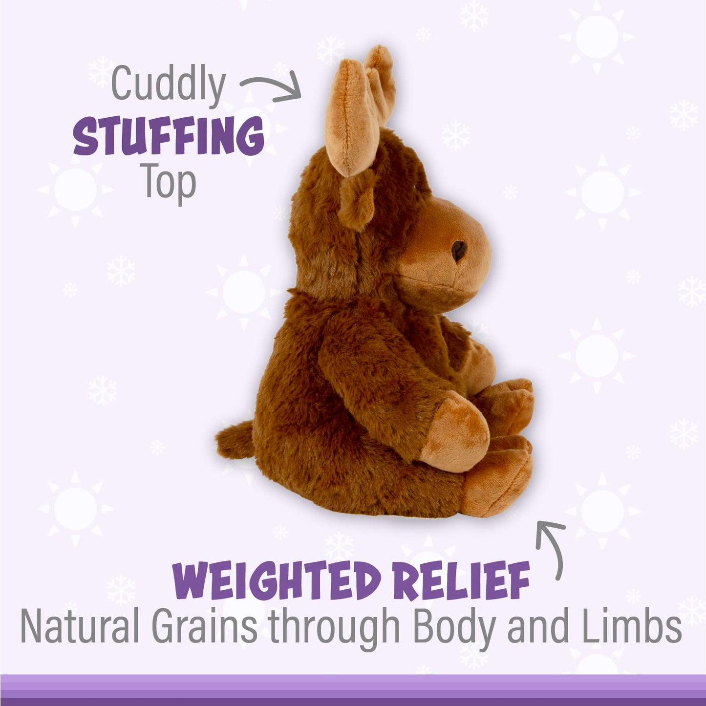 Warm Pals - Mack Moose - 1.5Lbs - Cozy Microwavable Lavender Scented Plush Toys - Heated Stuffed Animal - Heatable Coolable Bedtime Comfort Plushie