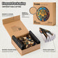Wolf Enchantment - 200 Piece Wooden Puzzles for mature-themeds - 12 x 11.8 in - Extra-Thick 5 mm Wood Puzzle  Hand-Shaped Pieces  Round Mosaic Design - enhanced Gift for Puzzle Lovers by LEOGOR