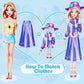 Painzieteg Magnetic Dress Up Dolls, Magnetic Princess Dress Up Paper Dolls, Magnetic Dress Up Dolls For Girls Ages 4-7 Learning