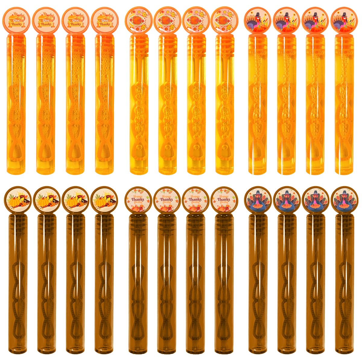 24Pack Thanksgiving Bubble Wands, Mini Bubble Wands For Fall Party Favors, Autumn Gift Toys For Girls Boys Kids Toddler Adults, Party Bag Stuffers Goodie Bag Filler, Friendsgiving Classroom Prizes