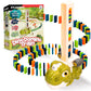 Atlasonix Dino Domino Train - 220 Dinosaur Dominoes Set For Boys & Girls - Birthday Gift Ages 3-10 - Montessori Jurassic T-Rex Toy With Automatic Rally Setter - Block Laying Machine