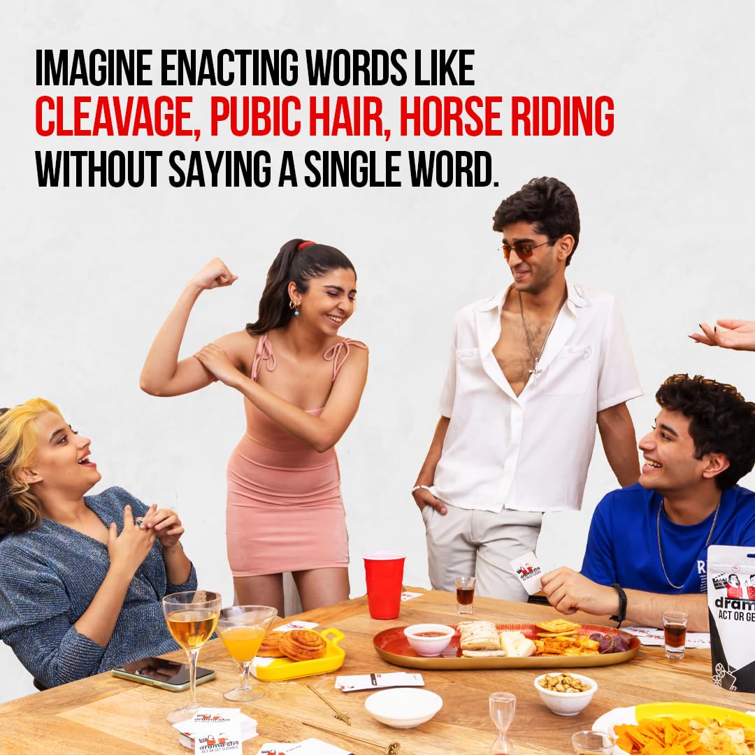 Dring Dramadol - Act or Get Sloshed (150 Cards | Multicolur) - The Wildest House Party Game of India for Adults | Super Fun Card
