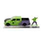 2014 RAM 1500 Pickup Truck Green and Purple and Hulk Diecast Figure Marvel Avengers Hollywood Rides Series 1/24 Diecast Model Ca