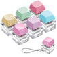 Taiyin 6 Pcs Keyboard Fidget Toy Fidget Clicker Keyboard Keychain Decompression Toys Button Stress Relief Gifts For Adult To Relief Stress Pass The Time(Macaron Colors)