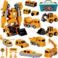 Magnetic Transform Engineering Car Assembled Toys, Construction Vehicles With Storage Box, 7 In 1 Robot Toys Set, Magnetic Block