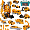 Magnetic Transform Engineering Car Assembled Toys, Construction Vehicles With Storage Box, 7 In 1 Robot Toys Set, Magnetic Block