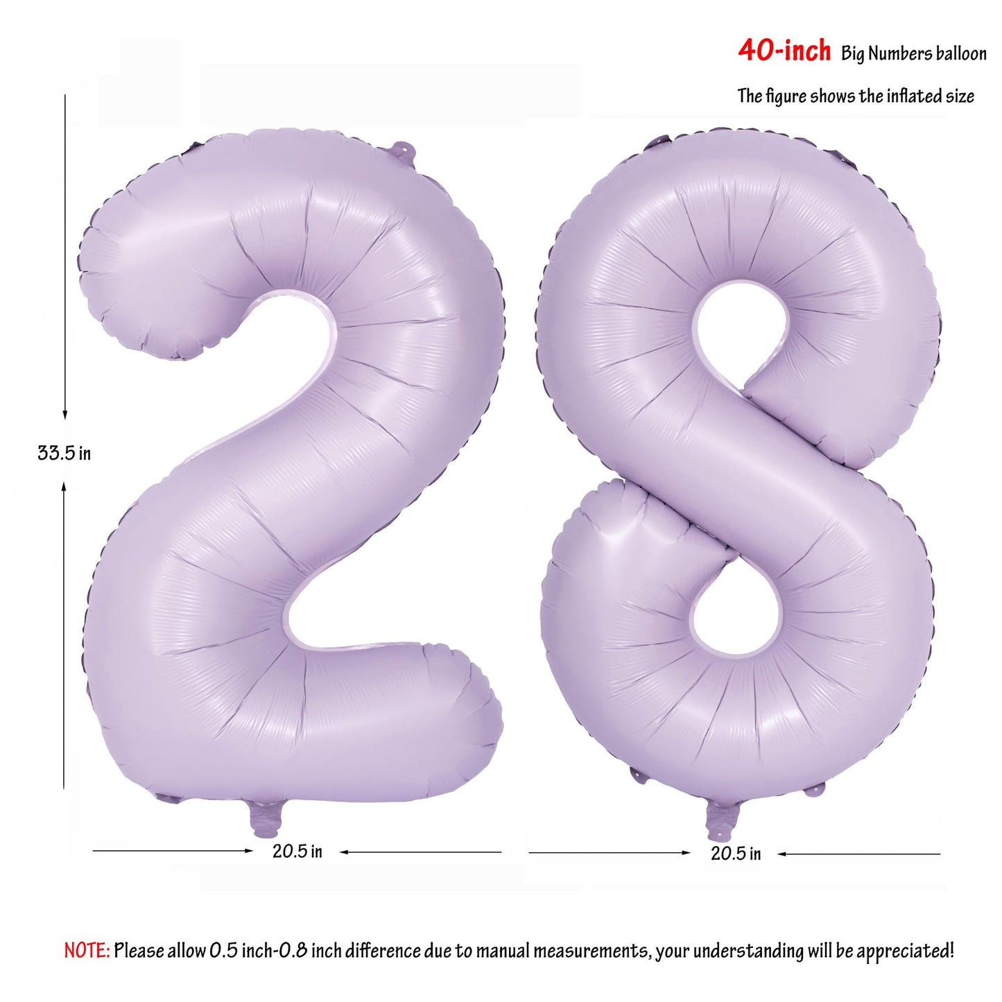40 In Matte Purple Number Balloons Helium Foil Mylar Balloon Birthday Party Banquet Decoration Digital 28