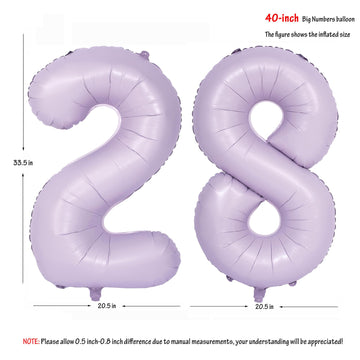 40 In Matte Purple Number Balloons Helium Foil Mylar Balloon Birthday Party Banquet Decoration Digital 28