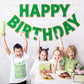 LITAUS Green Happy Birthday Banner - Pre-Strung, 9ft Paper Decorations, LH-01 for Kids, Men, Women