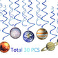 HADEEONG Solar System Hanging Swirl Party Supplies - Space Themed Planets Birthday Banner for Boys Girls Kids - Happy Birthday P