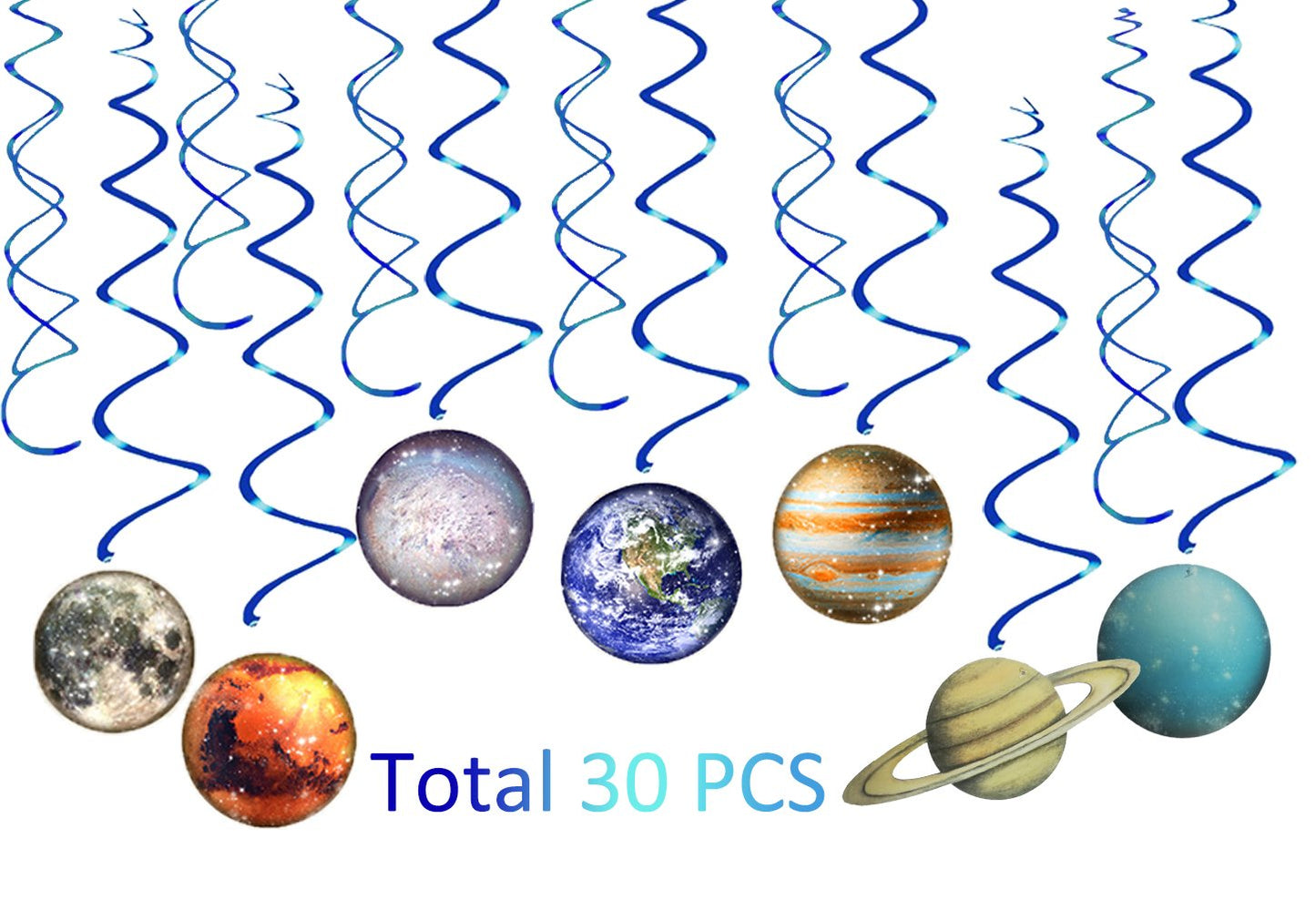 HADEEONG Solar System Hanging Swirl Party Supplies - Space Themed Planets Birthday Banner for Boys Girls Kids - Happy Birthday P