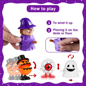 Mgparty 24Pack Halloween Wind Up Toys Assortment For Kids Halloween Toy For Goody Bag Filler Halloween Party Favors