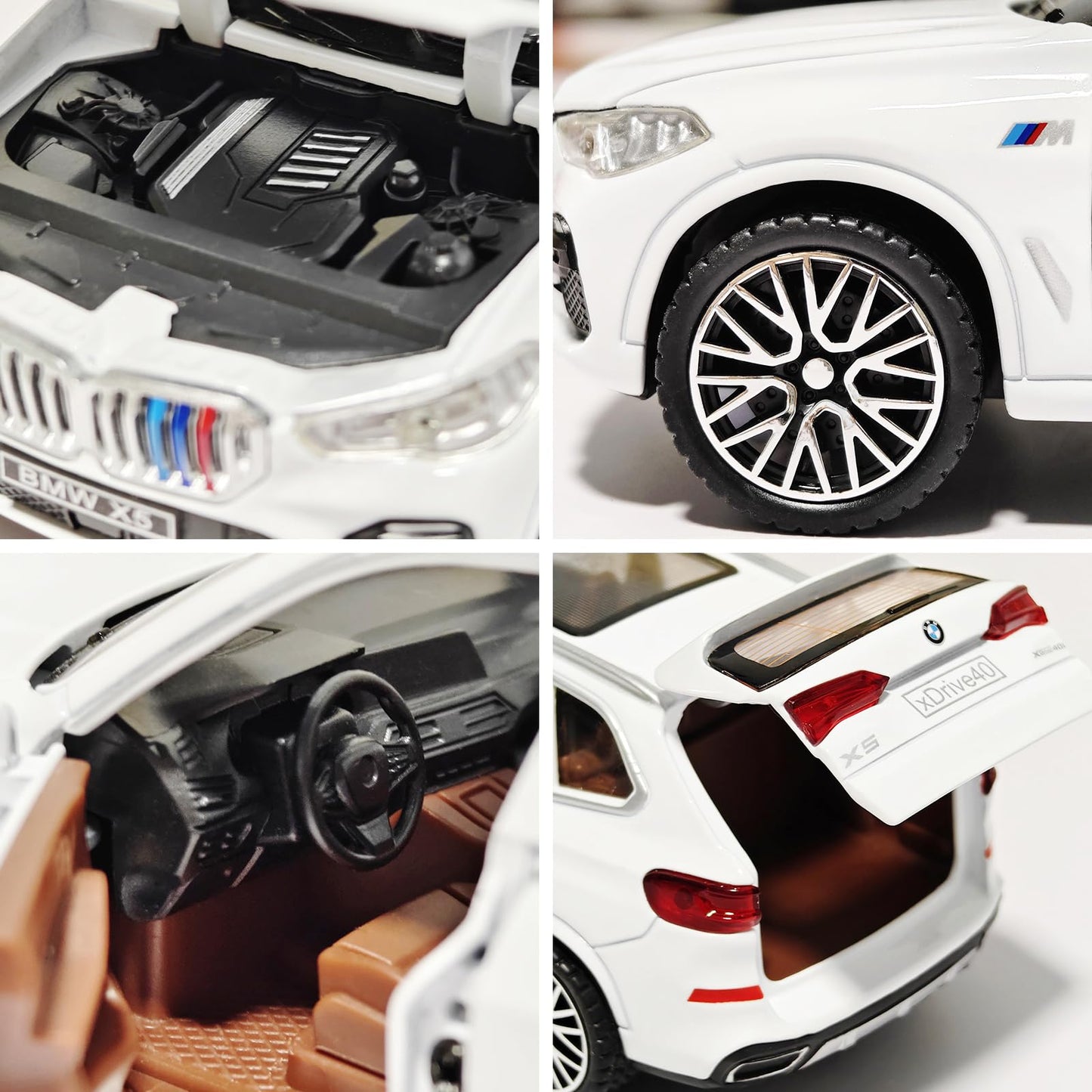 Erbadihago Toy Cars Compatible For Bmw X5 1/32 Metal Model Car Toys With Light And Sound Pull Back Collectible Model For Childre