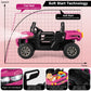 Costzon Ride On Dump Truck With Remote Control, 12V Electric Kids Utv W/Electric Dump Bed, Rocking Function, Shovel, 4 Spring Suspensions, Wireless Design, 2-Seater Ride On Car Gift For Kids (Pink)