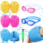 6 Pack Arm Floaties For Adults And Kids, Pvc Inflatable Swimming Floats Arm Bands With 2 Swimming Goggles, Kids Floaties For Poo