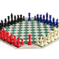 The House Of Staunton Four Player Chess Set Combination - Single Weighted Regulation Colored Chess Pieces, Four Player Vinyl Chess Board