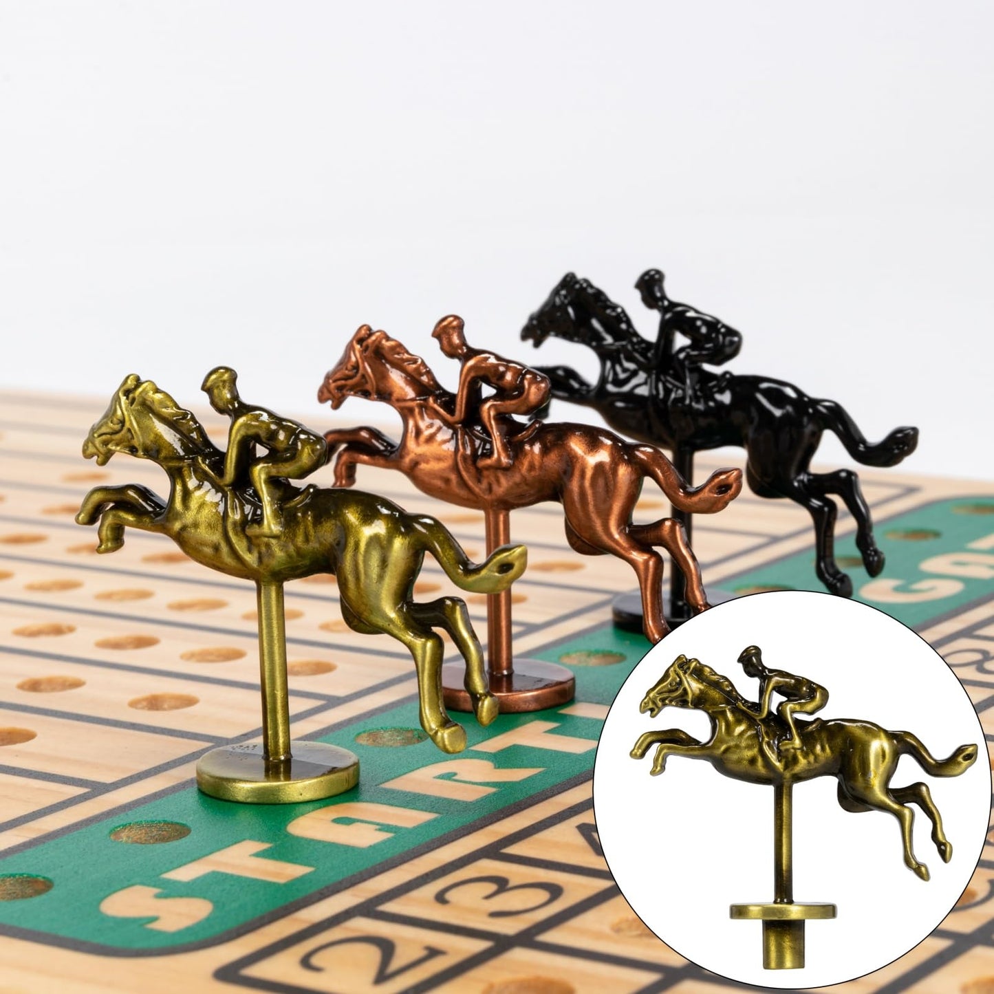 Metal Horse for Horse Racing Board Game, 5 Colors Chips, Gold  4, Rose Gold  4, Black  3
