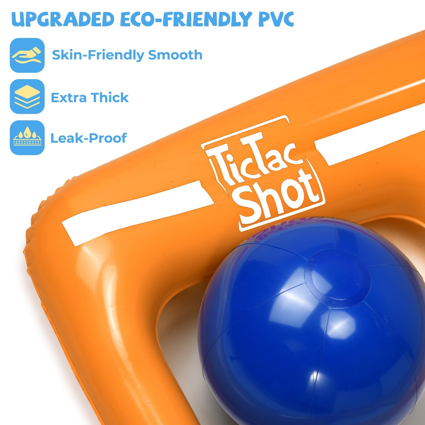 TicTac Shot Inflatable Pool Toy Set - Tic-Tac-Toe with 10 Balls, Orange, 56" x 54", Ideal for 2-10 Players, Fun for Kids and