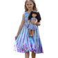 Bow Dream Girl Dress and Matching American Girl Doll Clothes Accessoriess Rainbow Mermaid Unicorn Size 120