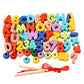 STYLEHEAVEN Wooden Bead Threading Toy Gifts Wooden Lacing Toy for Children Kids Toddlers Number Letter