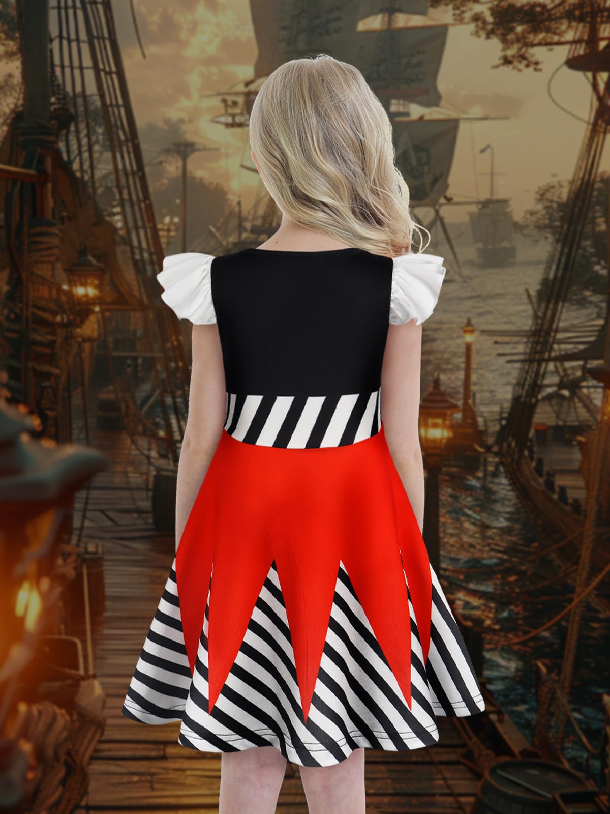 Eledobby Buccaneer Dress For Girls Pirate Costume Halloween Outfits Birthday Party Cosplay Dresses