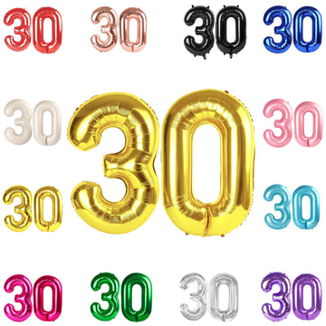 30 Balloon Number, Gold Number 30Th Birthday Balloons 40 Inch, 30 Years Old Gold Birthday Decorations For Men Women, 30Th Annive
