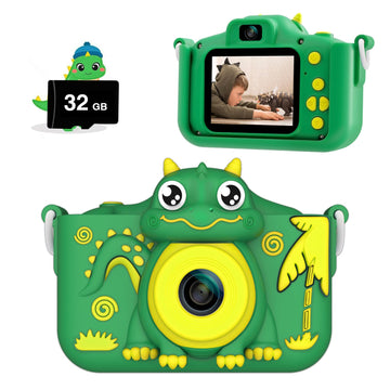 Mylorful Kids Camera, Cartoon Dinosaur Selfie Digital Camera Toys For Kids, Christmas Birthday Gifts For Boys Girls Age 3 4 5 6