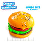 MushMeez Taba Squishy - Burger (Jumbo) Large, 3.5 Super Soft & Sticky Layered TABA Squishies - Squish, Squeeze, Great for Stress