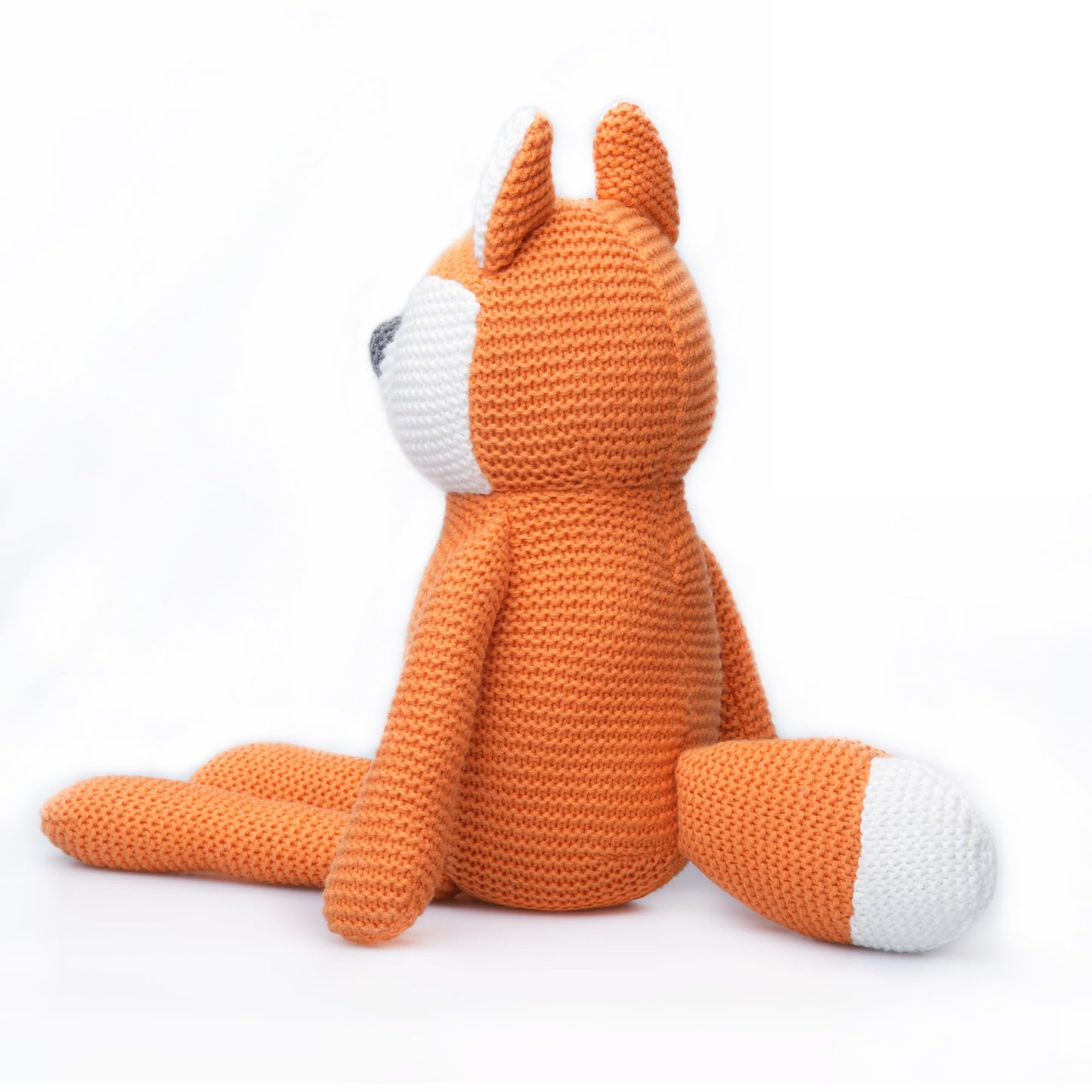 FLUFFYFUN 100% Organic Cotton Baby Toys Orange Fox Stuffed Animals for Newborn 7.1