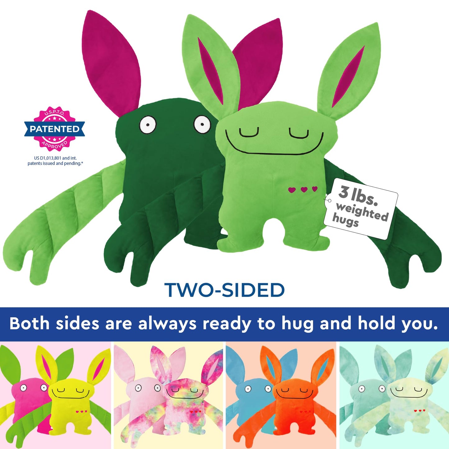 Bumpas Stuffed Animal - Reversible - 14' Cute Cuddle Pal, Me Mee - Weighted Stuffed Animal