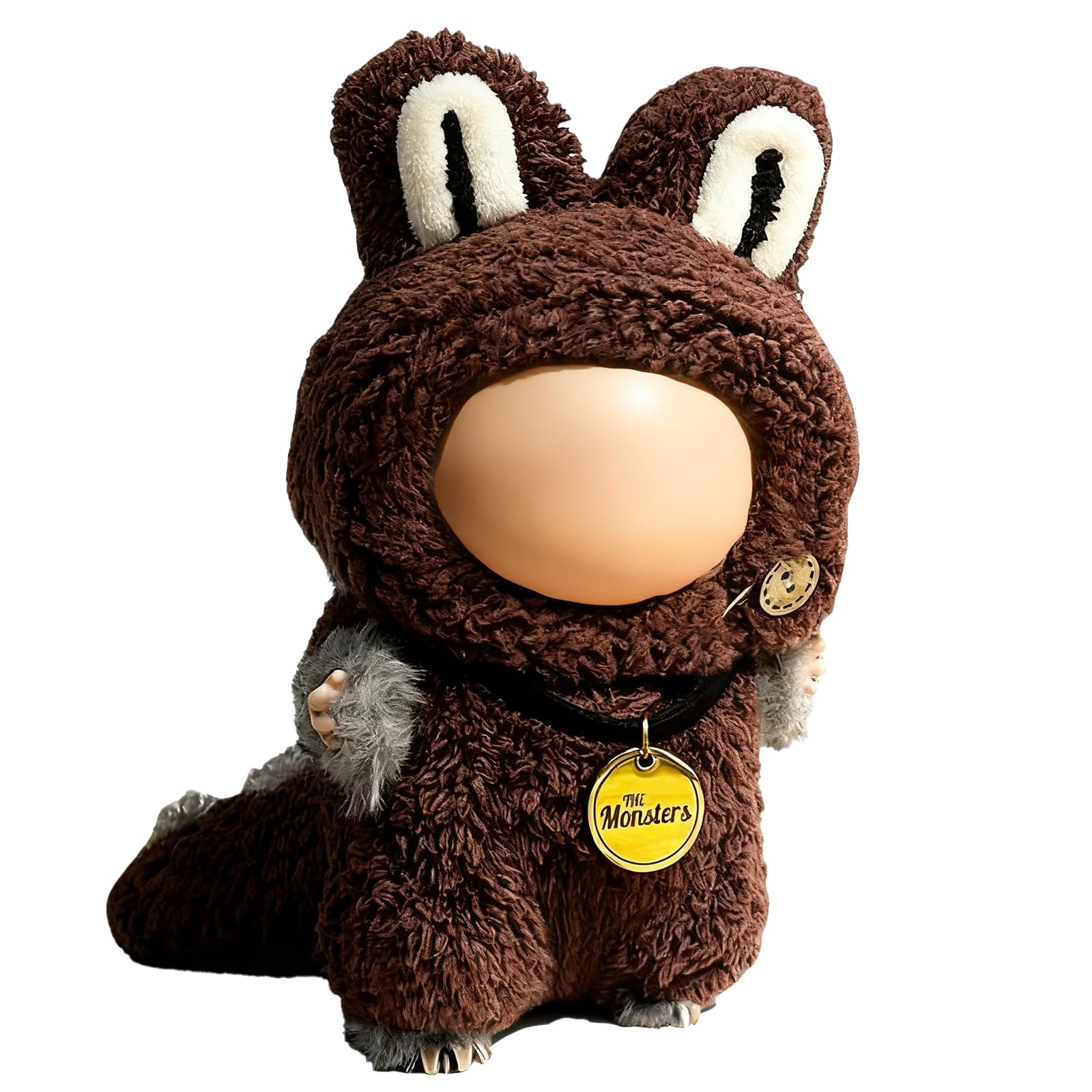 17cm Doll Clothes Set(NO Doll) - Cute Knit Sweater & Handcrafted Crochet Skirt  enhanced Fashion Dresses  Soft Stretch Fabric Costume Accessories Brown Tail Suit