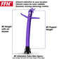 Purple 8 Foot Tall Inflatable Tube Man Air Powered Waving Puppet, Air Blower Motor Included With 6Ft Solid Colored Dancer By Fea