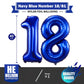 BBPOOL Navy Blue 40 Inch Foil Number 18 Balloon for Birthday Party Decorations