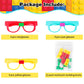 Hxezoc 12 Pcs DIY Building Bricks Glasses Building Blocks Games for Kids Creative Building Block Birthday Party Favors, Carnival