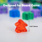 144 Pieces Meeples Game Tokens,Game Pieces For Board Games,Board Game Accessories With Portable Box(Translucent,6 Colors)
