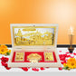 ARNAVIRA Gold Plated Jai Jinendra Jain Photo Frame with Charan Paduka Pocket Temple for House Warming Gifts Return Gift Diwali G