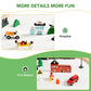 Joylike 153pcs Wooden Train Set  Toy Train for Boys & Girls  6 Themed Scenarios Wooden Train Track for Toddlers & Kids  Ideal Easter Birthday Gift Toy for Kids  Compatible with Major Brands