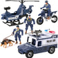 Liberty Imports 8 PCS Police Rescue Patrol Toy Vehicles and Figures Playset - Helicopter  SWAT Truck  Motorcycle  Action Figures  K-9    and Accessories for Kids Imaginative Pretend Play