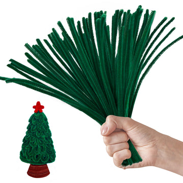 100PCS Dark Green Pipe Cleaners