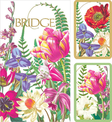 Caspari La Dolce Vita Large Type Bridge Gift Set - 2 Playing Card Decks & 2 Score Pads (GS153J)
