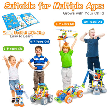 10 In 1 Stem Toys For 5 6 7 8+ Year Old Boy Birthday Gifts Building Toys For Kids Ages 4-8 5-7 6-8 Educational Stem Activities For Boys 4-6 4-7 Construction Set Creative Games Fun Christmas Idea Gift