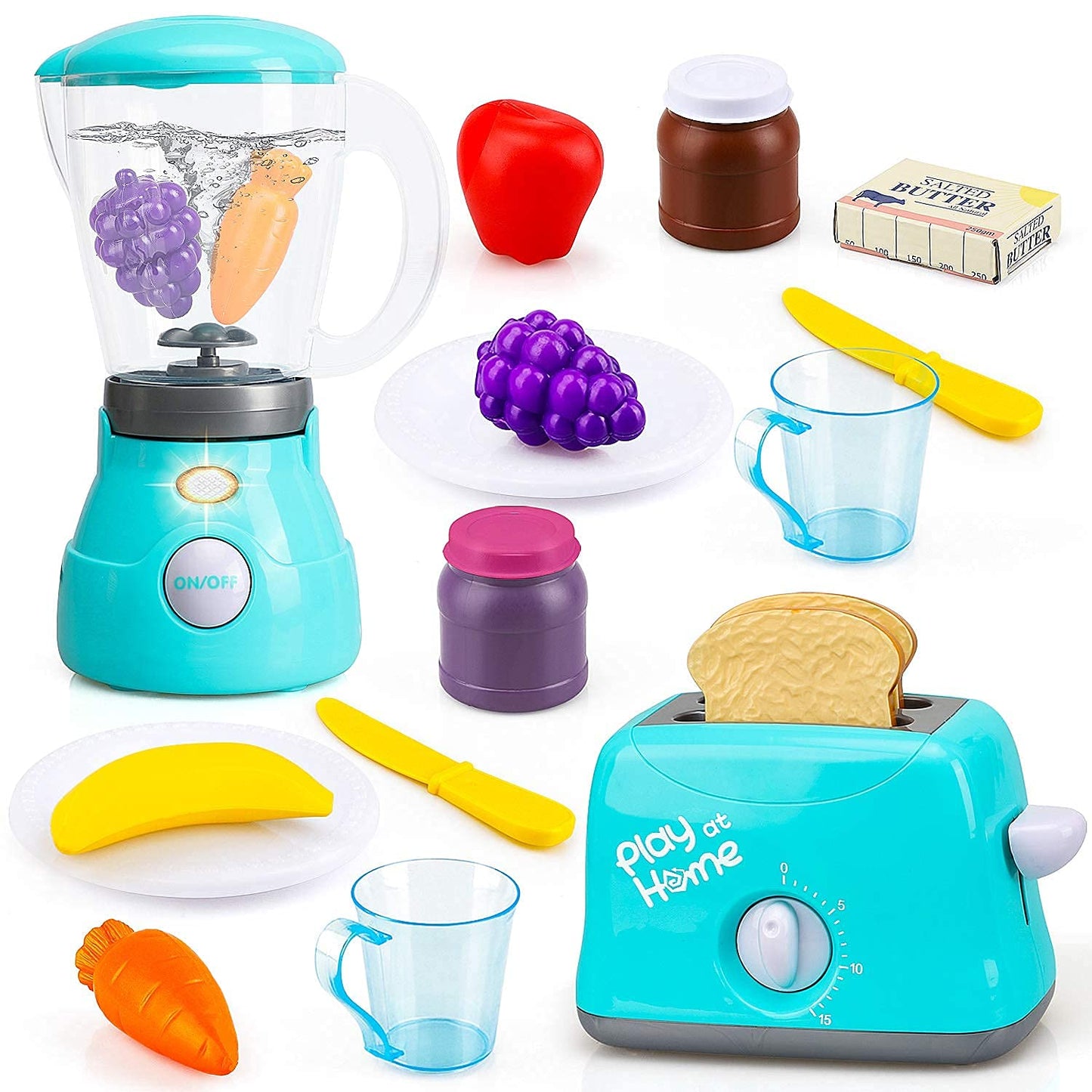 TOY Life Play Kitchen Accessories Toddler Kitchen Playset Toy Kitchen Appliances Kitchen Sets for Kids Ages 4-8 Kid Blender Toy