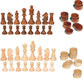 Nisotieb 2 In 1 Chess Pieces Wood Chess Pieces + Checker Pieces Without Board (3.5 Inches)