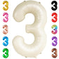 Katchon, Cream White Number 3 Balloon Neutral - Giant, 40 Inch, Three Balloon | 3 Balloon Number For Young Wild And Three Decorations Girl | 3 Birthday Balloon, 3Rd Birthday Decorations For Boys