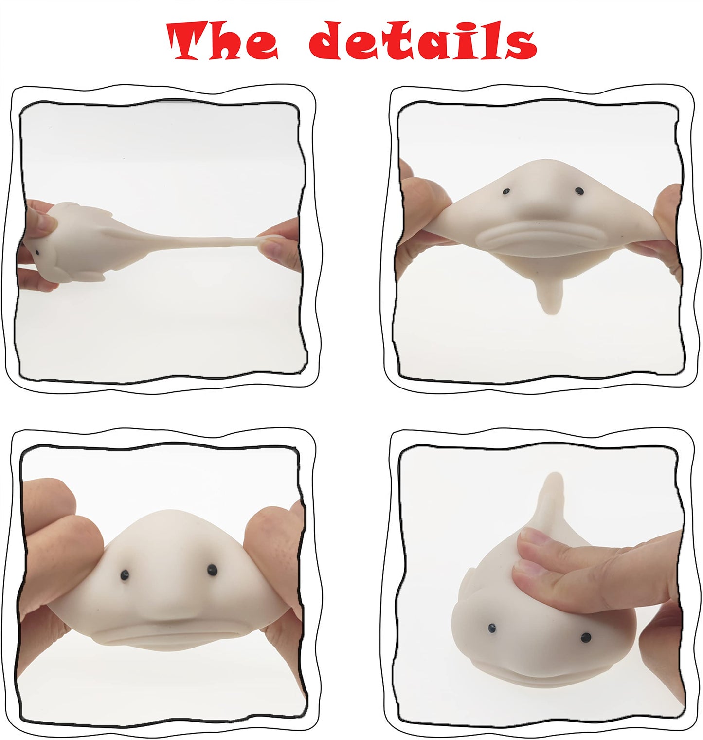 AWANGLUO Blobfish Toy - Scented Fidget Stress Relief Toy, Small White PU for Kids & Adults, Perfect Gift for Autism, Birthday & Christmas