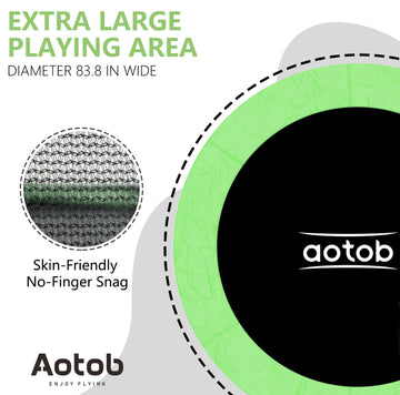 Aotob 7Ft Green Trampoline For Kids Toddler With Enclosure Net &Safety Pad, Mini Trampoline With Heavy Duty Frame Indoor Outdoor