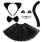 Hikkcos Black Cat Costume For Girls Cat Costume Set Cat Noir Costume Black Cat Halloween Costumes Cat Ears And Tail Set For Kids